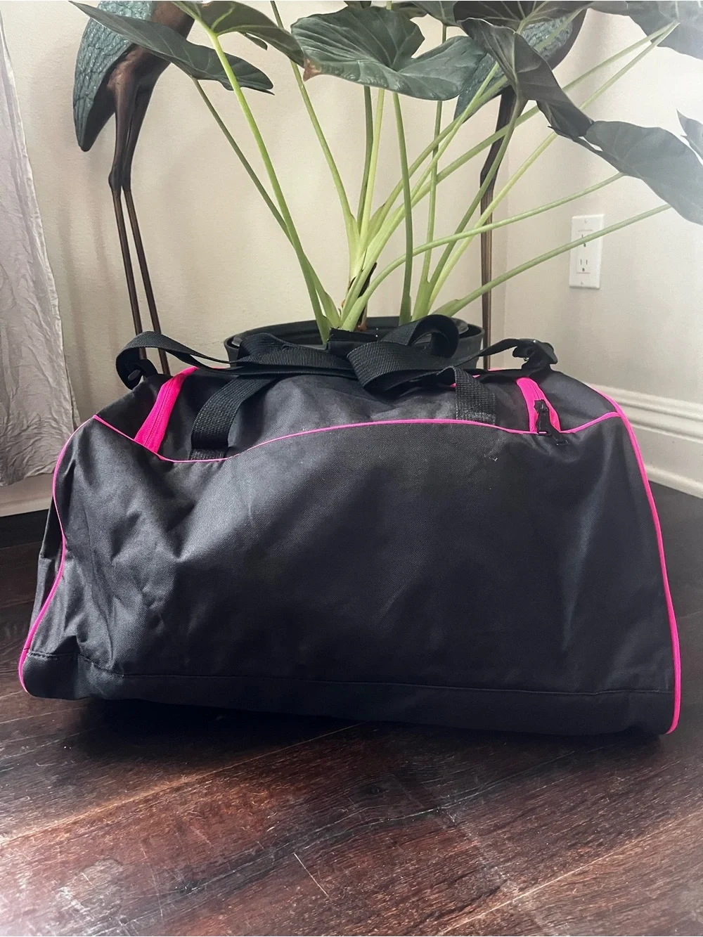 Brand New!! Puma Black Duffel Bag with Hot Pink Trim